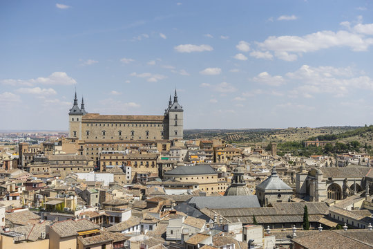 Tourism, Toledo Alcazar views from a bell tower, fortress of the