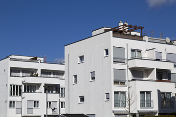 Modern apartment buildings