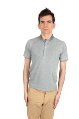 Fototapeta premium Handsome man doing different expressions in different sets of clothes: