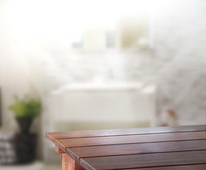 Table Top And Blur Interior Background