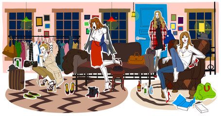 Illustration of beautiful girl