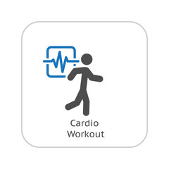Cardio Workout and Medical Services Icon. Flat Design.