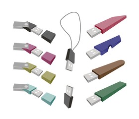 USB Flash Memory on A White Background