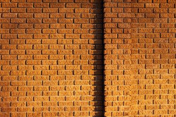 External brick wall with a stripe