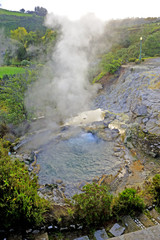 Geysers in Furnas, Sao Miguel Island, Azores, Portugal