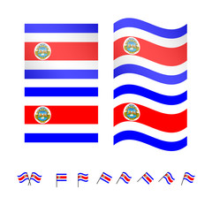 Costa Rica Flags EPS 10
