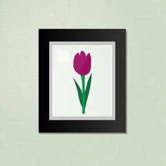 Tulip Picture on a Black Frame EPS10