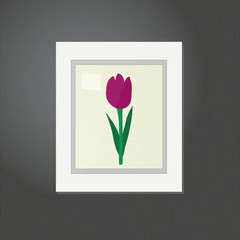 Tulip Picture on a White Frame EPS10