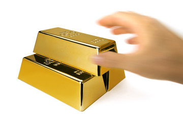 Gold bars and Financial concept, studio shots

