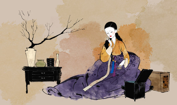 Illustration Of Korean Traditional Clothes