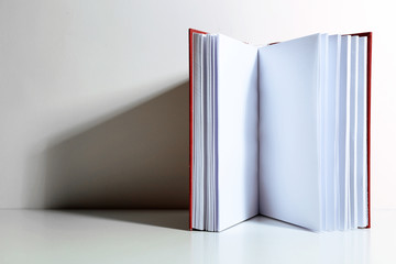 Blank book on white background