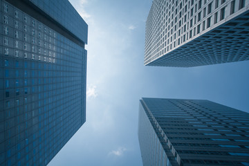 Obraz na płótnie Canvas View of High rise building at city downtown