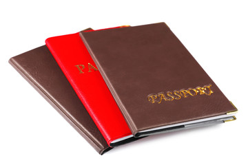 Passports isolated on white