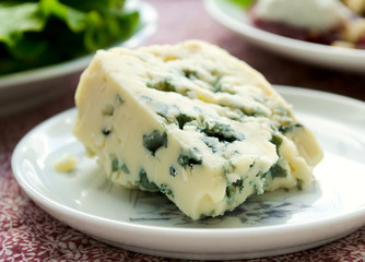 gorgonzola cheese on white plate