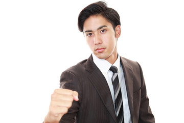 ガッツポーズのビジネスマン