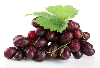 Fresh ripe grapes, isolated on white