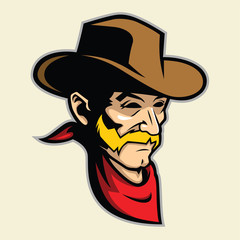 Cowboy Head Mascot