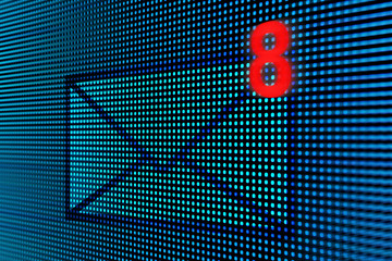 E-mail on led screen