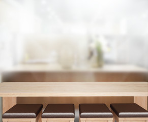Table Top And Blur Interior Background
