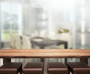 Table Top And Blur Interior Background