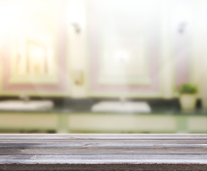 Table Top And Blur Interior Background