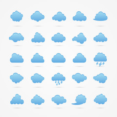 Cloud icons set