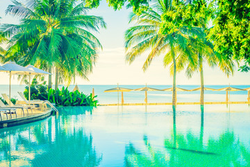 Luxury hotel pool resort
