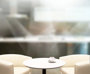 Table Top And Blur Interior Background