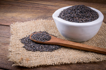 Heap of black Sesame (close-up shot)