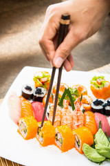.Sushi set of Japnese food