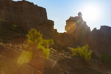 Sunrise in the Charyn canyon