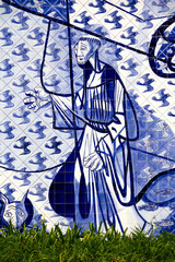 Portinari na Pampulha / Parede de cerâmica pintada pelo artista Portinari na Igreja da Pampulha em...