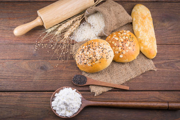 fresh bread and wheat