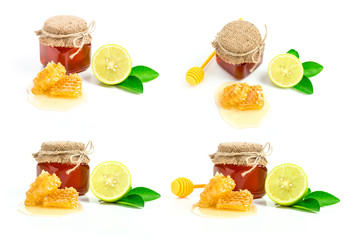 honey and lemon on white - alternative medicine