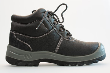 Safety protective shoe isolated on white background.