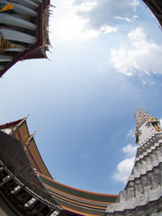 Fototapeta na wymiar Wat Phra Chetupon Vimolmangklararm (Wat Pho) temple in Thailand.