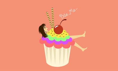 Woman in Cake