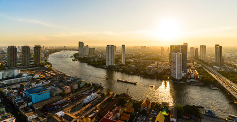 Bangkok skyline cityscape in Thailand.