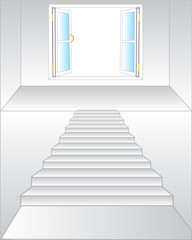 Obraz premium Stairway to window