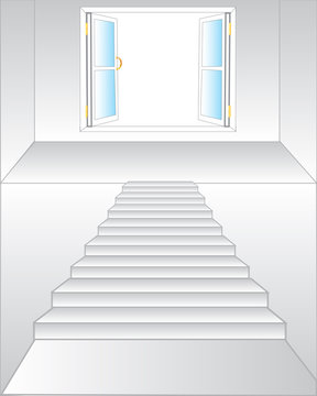 Stairway to window