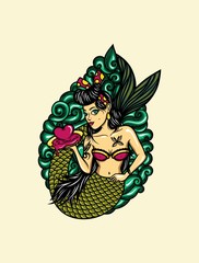 Pin up Mermaid