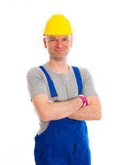 workman with helmet