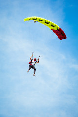 Fototapeta na wymiar Skydiver in the sky