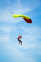 Skydiver in the sky