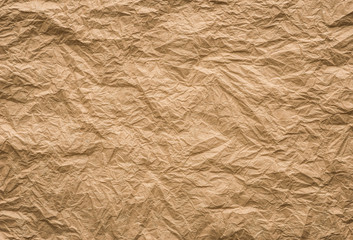 background and texture of brown Wrinkled paper