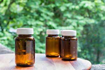 Used glass bottles for recycle