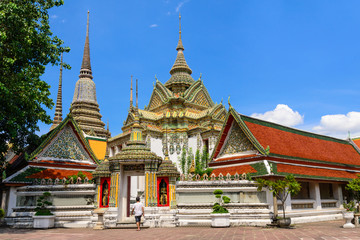 Naklejka premium Thai architecture in Wat Pho at Bangkok, Thailand.