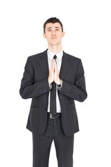 Handsome businnessman doing different expressions in different sets of clothes