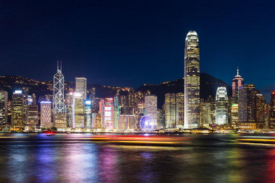 Hong Kong, Victoria Harbor at night