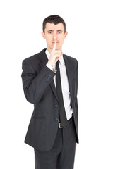 Handsome businnessman doing different expressions in different sets of clothes